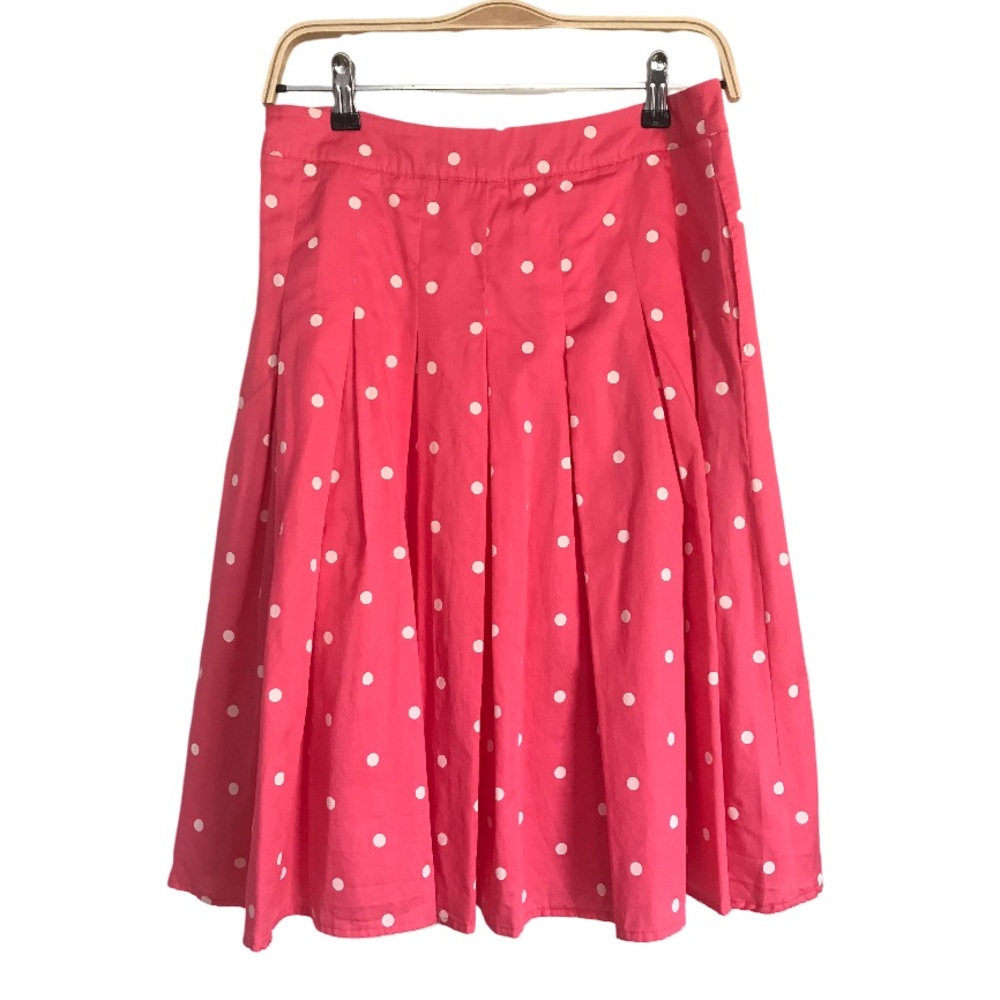 💕 Joules Viven Sky Coral Polka Dot Lined Full Circle Skirt Size 6